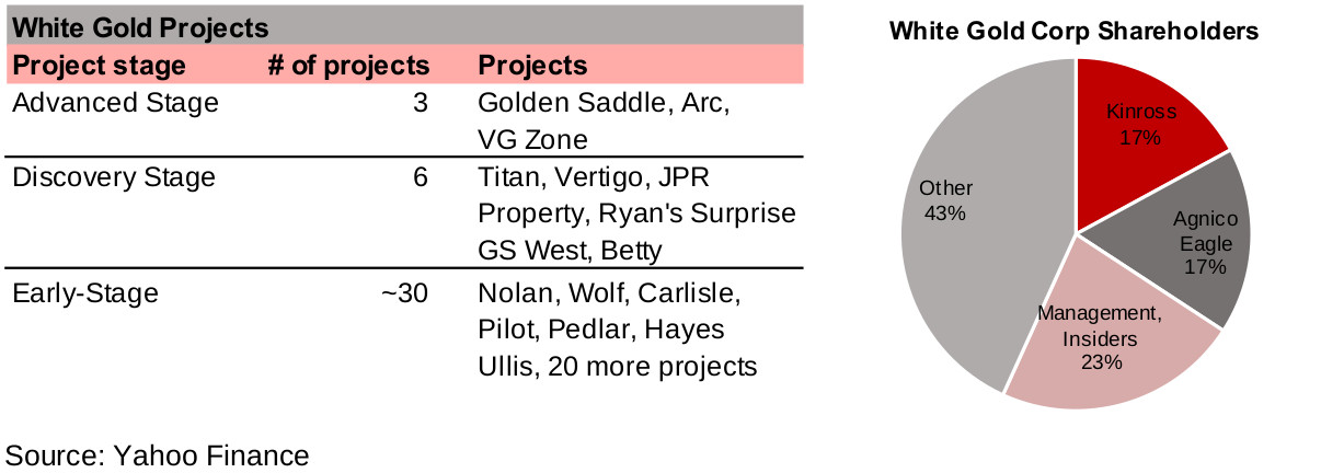 Figure 15, 16: White Gold projects, shareholders