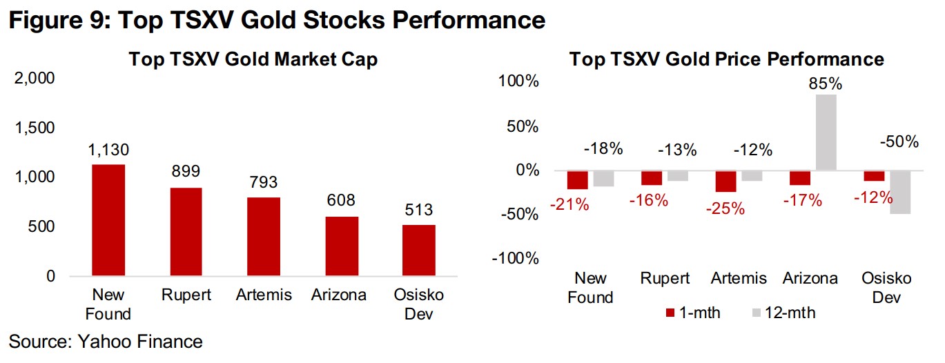 TSXV large junior miners take substantial hit on gold and equity market declines