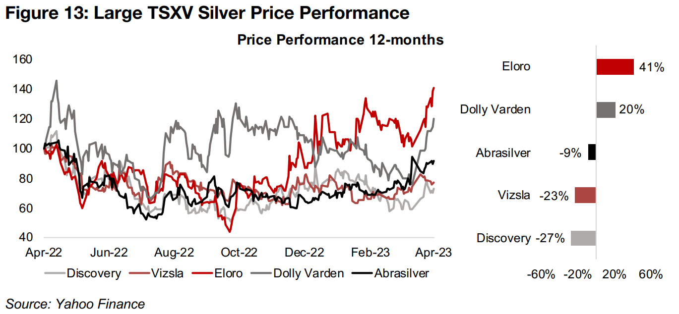 Mixed performance for larger TSXV silver companies over past year 