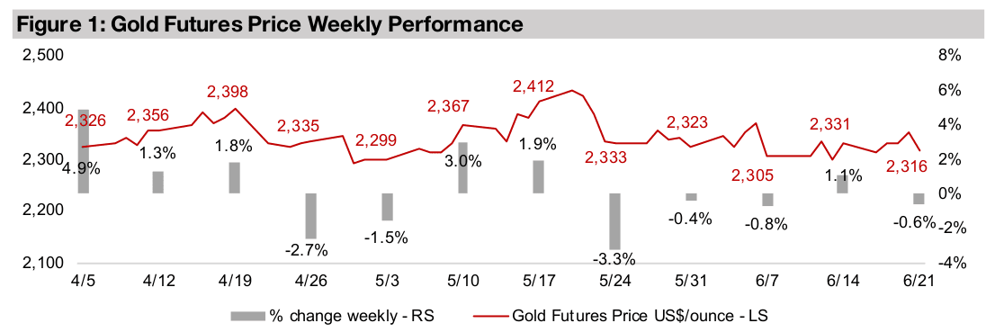 Gold stocks gain even with weak metal and equities